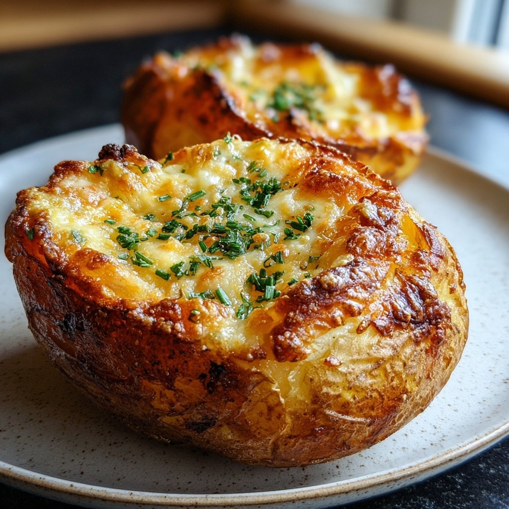 Mittagessen mit Ofenkartoffeln