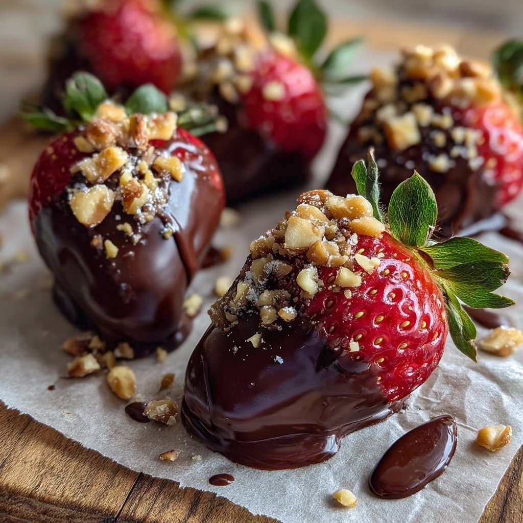 Schokoladenerdbeeren mit Nüssen