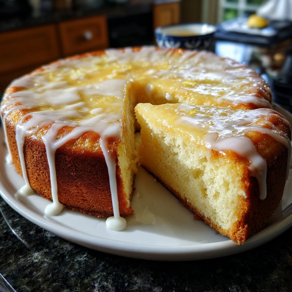 Käsekuchen mit Zitronenguss