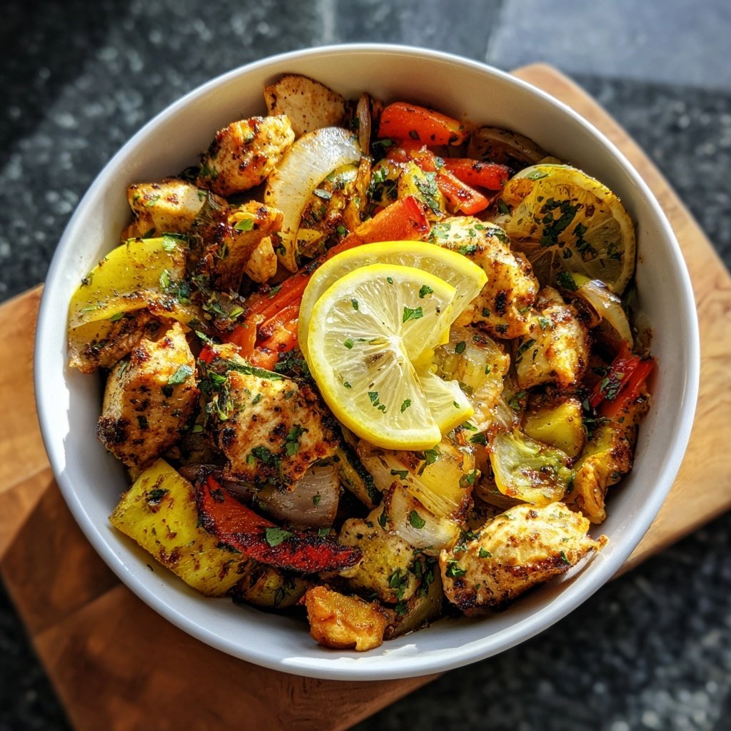 Kalorienarme Hähnchen Bowl Mit Gemüse