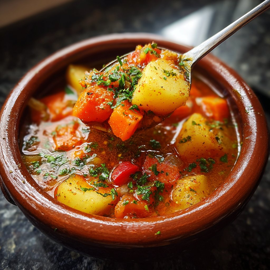 Abendessen mit Gemüseeintopf