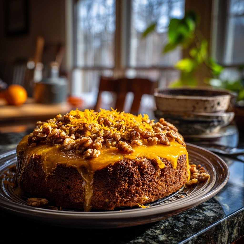 Karottenkuchen Mit Orangen Glasur