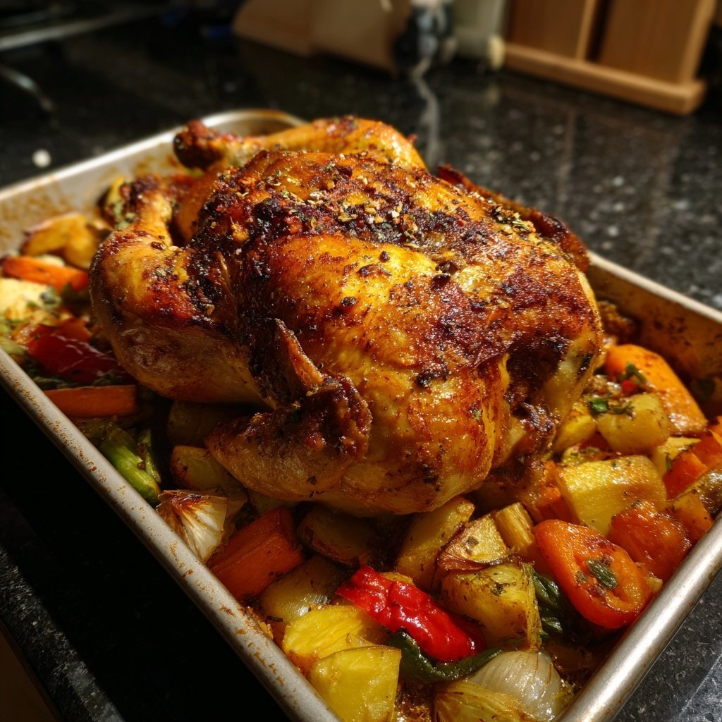 Hähnchen Gemüse Blech Aus Dem Ofen