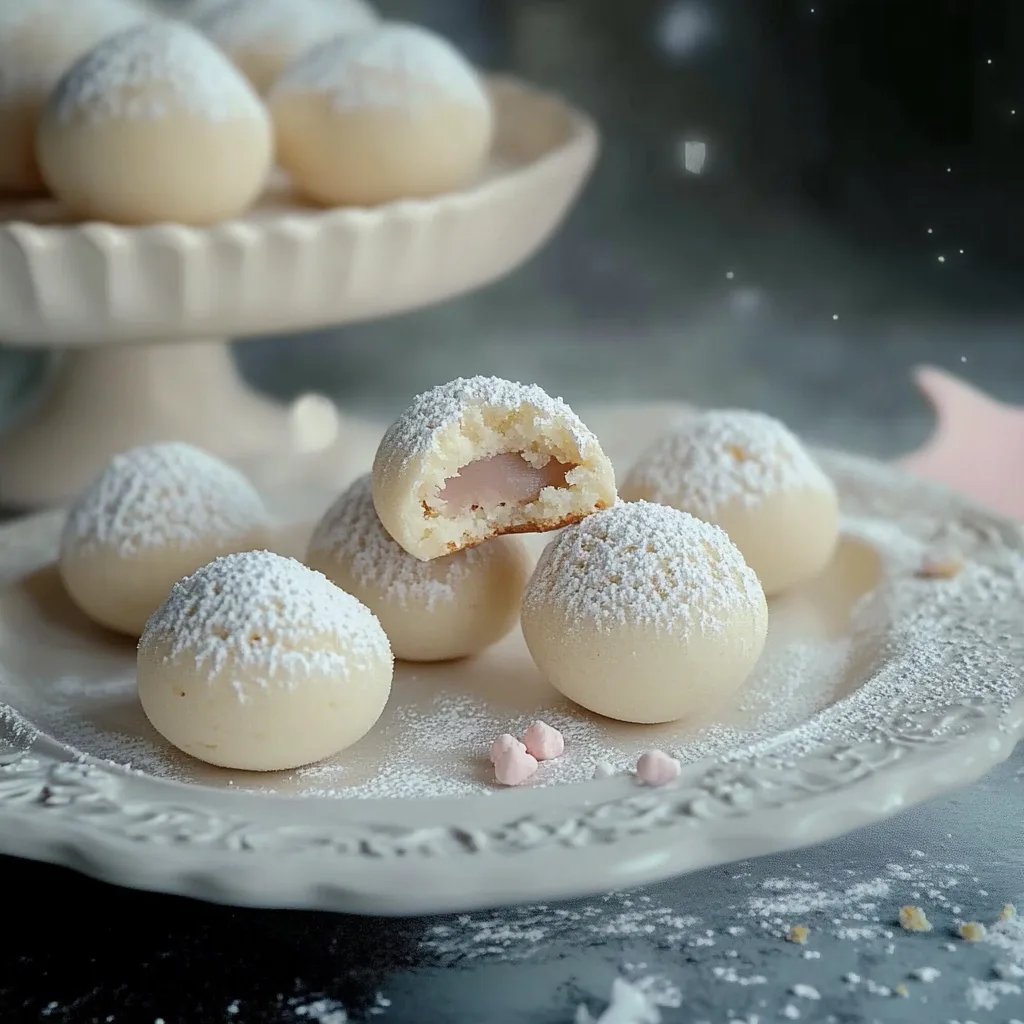 Vanillekipferl-Kugeln mit Marzipan & Nougat