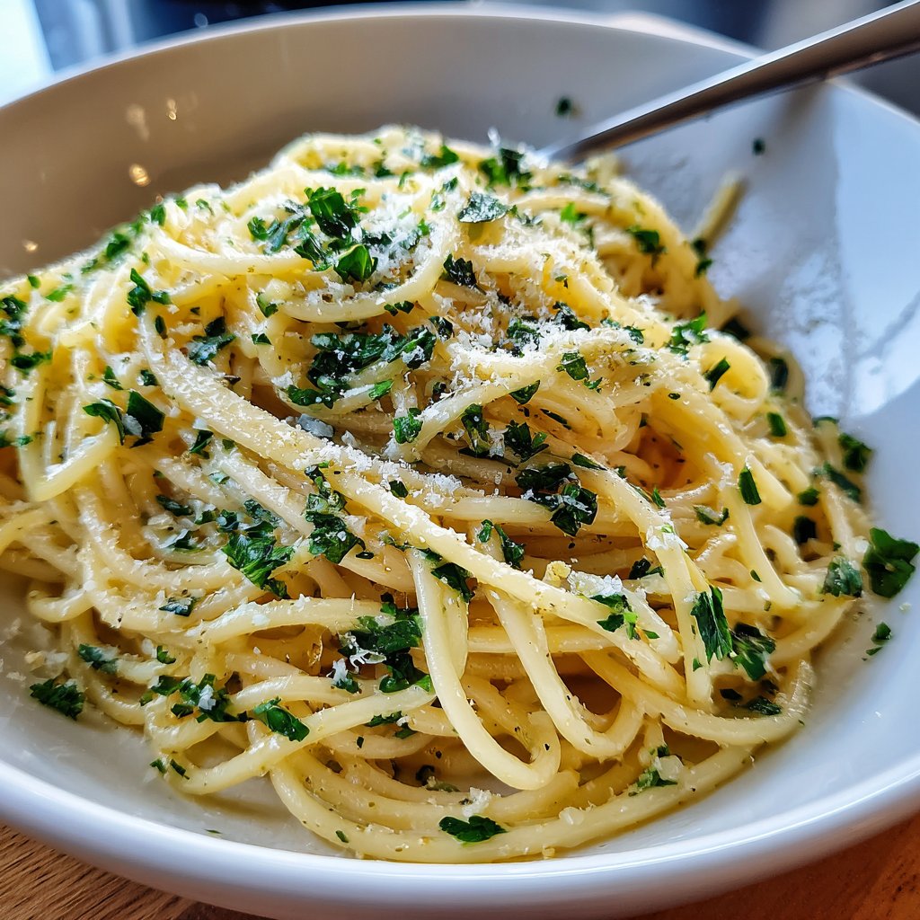Spaghetti mit Knoblauch und Olivenöl