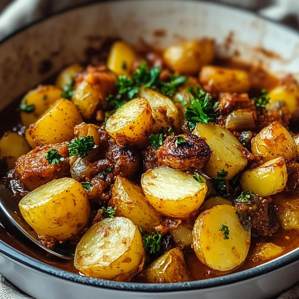 Würzige Kartoffel-Rosenkohl-Pfanne