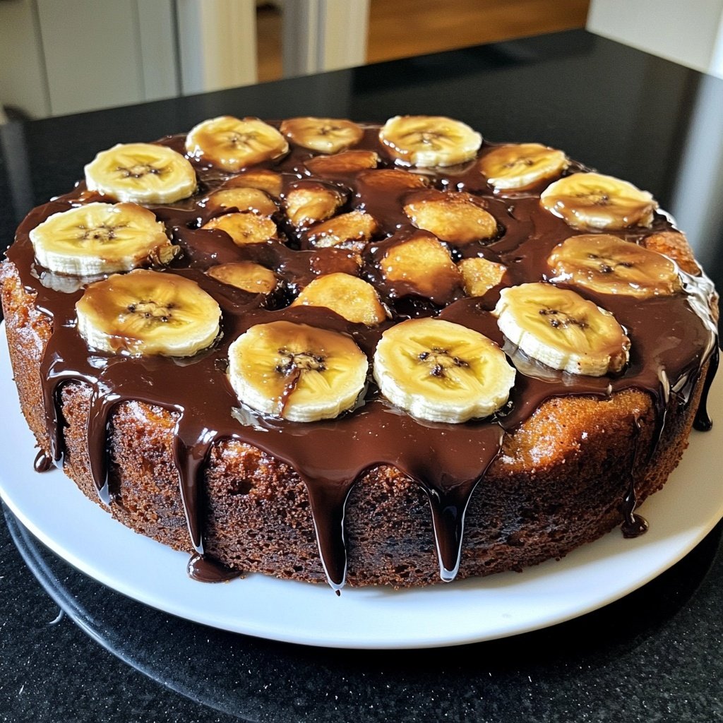 Bananenkuchen mit Schokoguss